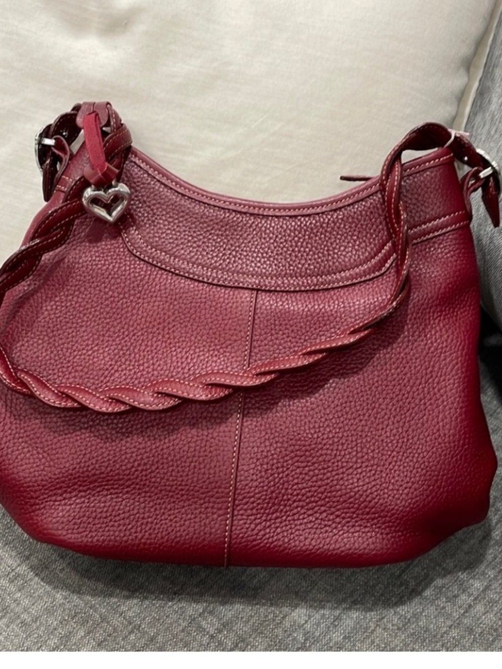Brighton “Cameron” Vintage (Y2K) Hobo Bag in Burgandy Red.  EUC. Very Rare.